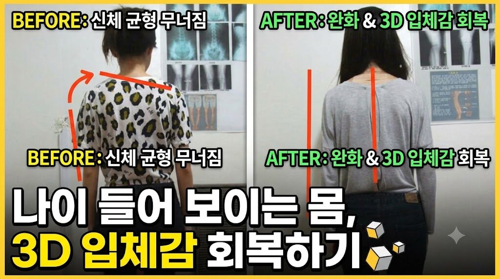 옷이 명품이 아니라 몸이 명품이 되는 법! 체형교정 전후 변화로 확인하세요 대진당 전 후