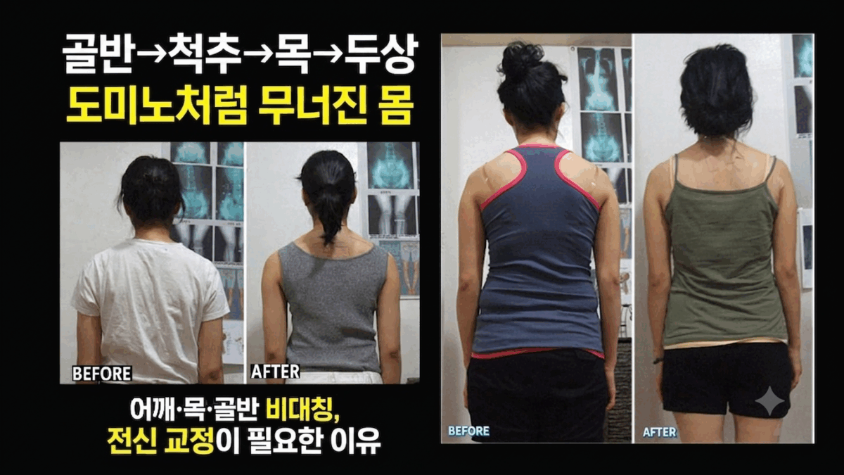 척추, 어깨·골반 비대칭 방치하면 안 되는 이유 (B&A 놀라운 변화)